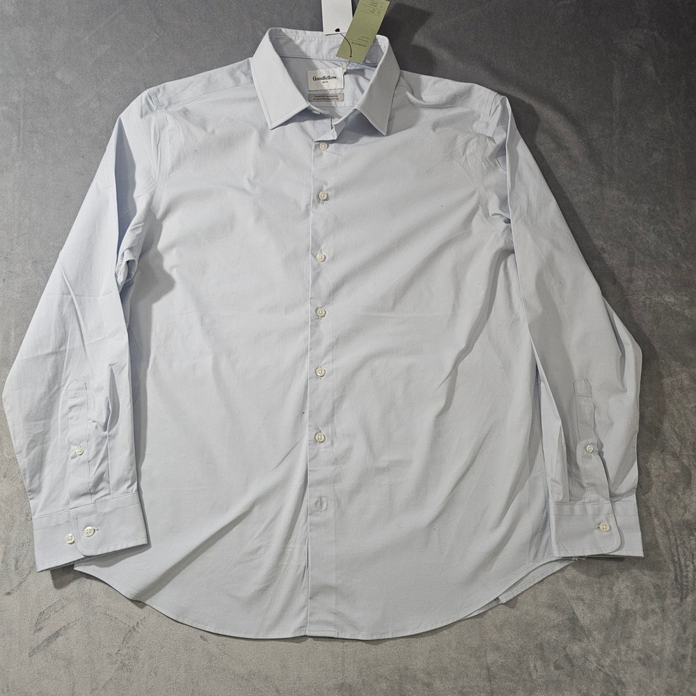 Goodfellow & Co Mens Performance Dress Shirt Light Blue XL Standard Fit NWT